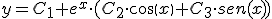 y=C_1+e^x\cdot (C_2\cdot cos(x)+C_3 \cdot sen(x))