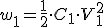 w_1=\frac{1}{2}\cdot C_1\cdot V_{1}^2