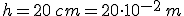 h=20\,cm=20\cdot 10^{-2}\,m