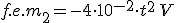 f.e.m_2=-4\cdot 10^{-2}\cdot t^2\,V