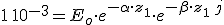 1\,10^{-3}=E_o\cdot e^{-\alpha\cdot z_1}\cdot e^{-\beta \cdot z_1\,j}