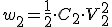 w_2=\frac{1}{2}\cdot C_2\cdot V_{2}^2