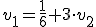 v_1=\frac{1}{6}+3\cdot v_2