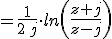 =\frac{1}{2\,j}\cdot ln\left(\frac{z+j}{z-j}\right)